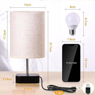 LAMPA LAMPKA LED USB STOŁOWA NOCNA REGULACJA ZESTAW 2SZT + ŻARÓWKI