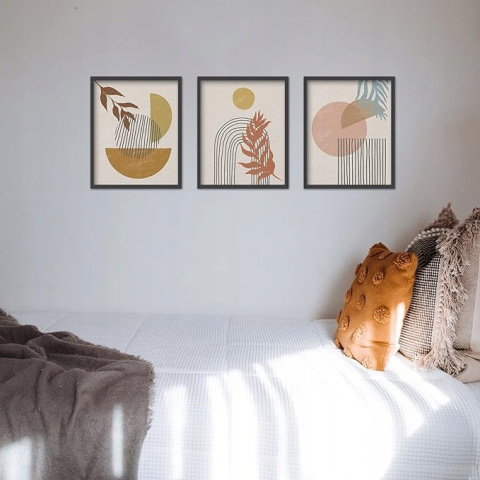 Putuo Decor Zestaw 3 abstrakcyjnych nowoczesnych boho tęczowy obraz