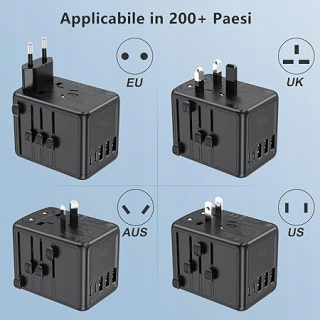 Adapter podróżny, uniwersalny zasilacz 30 W z 8 portami ładowania USB