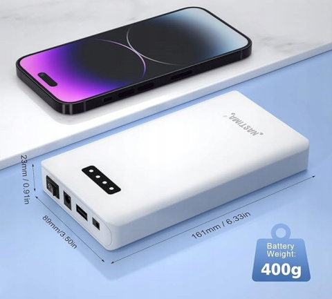 Akumulator Litowo-Jonowy 12V 5200mAh Power Bank 12V, 9V DC i 5V USB