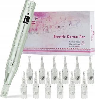 DermaPen Derma Roller Microfine Pen Mezoterapia Mikroigłowa + 12 Kartridży