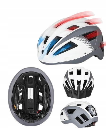 Kask rowerowy FUNWICT z daszkiem, okularami magnetycznymi i lampką LED