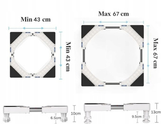 Regulowana Podstawa do AGD pod Pralkę i Lodówkę - Nośność 300 kg 43-67 cm