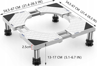 Regulowana Podstawa pod Pralkę i Lodówkę AGD - Obciążenie 500 kg 55-67 cm