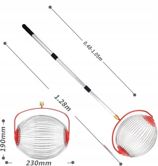 Zbieracz owoców i orzechów 23x19cm Teleskopowy uchwyt Zbierak do piłek