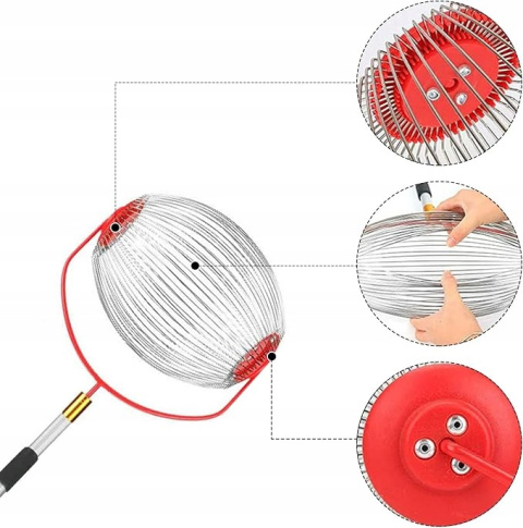 Zbieracz owoców i orzechów 23x19cm Teleskopowy uchwyt Zbierak do piłek