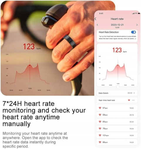 SMARTRING 18.1MM SMART RING ROZ. 8 IP68 MONITOR SNU CZARNY