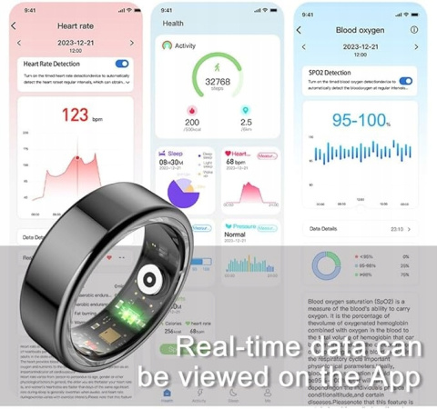 SMARTRING 18.1MM SMART RING ROZ. 8 IP68 MONITOR SNU CZARNY