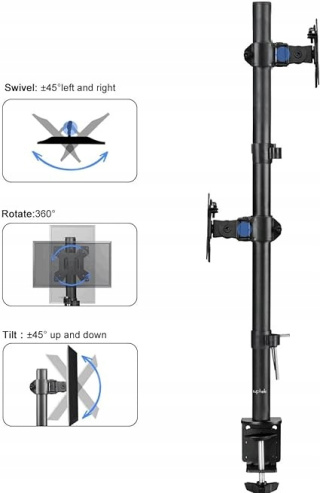 Suptec uchwyt nablatowy na 2 monitory