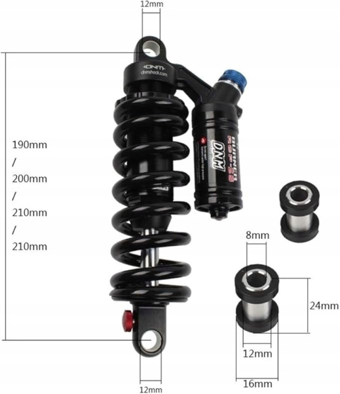 Amortyzator rowerowy 240 kg RCP2S 240 mm Alivoda Downhill Mountain Bike