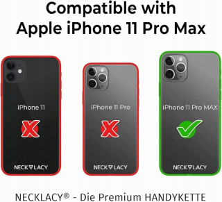 Etui Case iPhone 11 Pro Max Przezroczysty z Sznurkiem Grey Plecki Pokrowiec