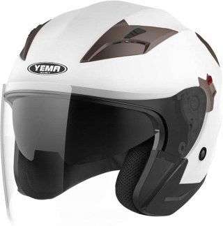 Kask Motocyklowy YEMA Helmet YM-627-5 z szybą Quad Crash Biały rozmiar L