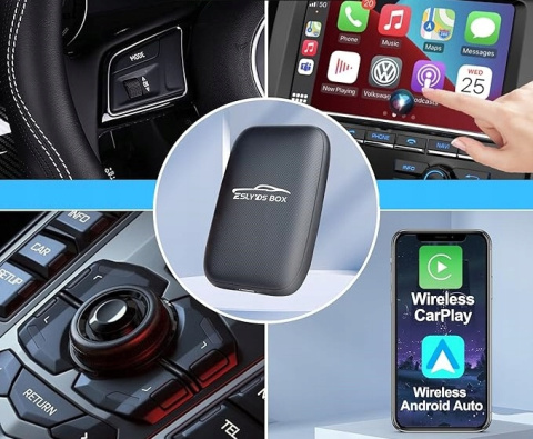 Bezprzewodowy Adapter CarPlay Android Auto 3w1 Bluetooth YouTube Netflix