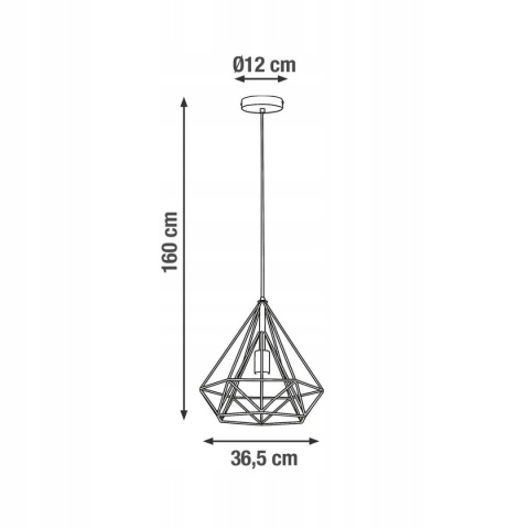 Lampa wisząca INSPIRE Byron 1 MEGA STAL