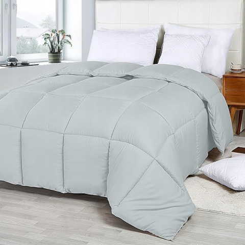 UTOPIA BEDDING Kołdra 200x200 cm Mikrofaser Całoroczna Jasnoszara