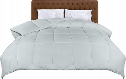 UTOPIA BEDDING Kołdra 200x200 cm Mikrofaser Całoroczna Jasnoszara