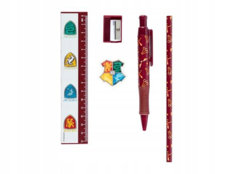 ZESTAW PRZYBORÓW SZKOLNYCH HARRY POTTER 6 el. W ETUI Z SUWAKIEM