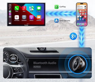 Bezprzewodowy Wyświetlacz samochodowy CarPlay 7" IPS GPS Bluetooth