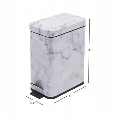 Kosz na śmieci Home Basics Faux Marble 5L Stylowy Marmurkowy Design