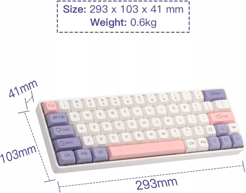 Klawiatura Mechaniczna EPOMAKER EP64 Kompaktowa 60% Potrójny Tryb Łączności