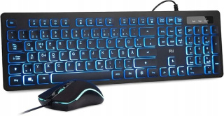 Klawiatura i Mysz Gamingowa Rii RK105 - Przewodowa RGB QWERTZ