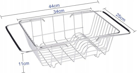 Ociekacz do zlewu Regulowana suszarka do naczyń ze stali nierdzewnej
