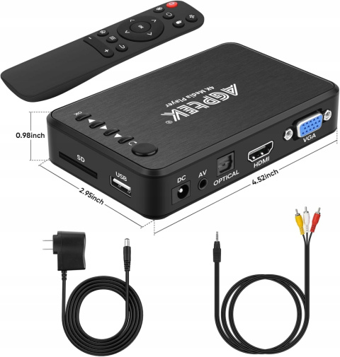 Odtwarzacz multimedialny HDMI AGPTEK Mini HD Media Player USB 1080