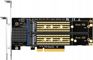 Podwójny adapter M.2 NVMe do PCIe 4.0/3.0 X8