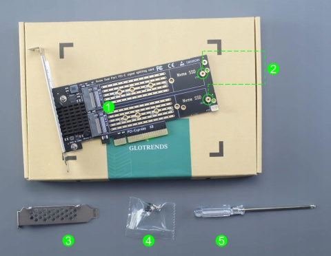 Podwójny adapter M.2 NVMe do PCIe 4.0/3.0 X8