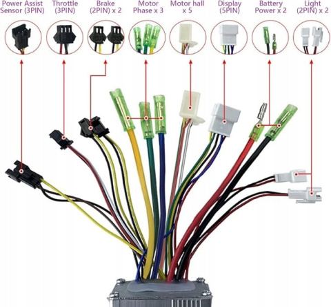 Sterownik Bezszczotkowy do roweru elektrycznego 36V/48V 250W/350W z LCD