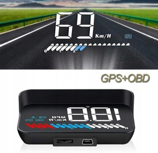 Wyświetlacz HUD 3,5" OBD2/GPS Prędkościomierz Tachometr samochodowy Alarm