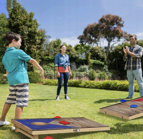 Zestaw Cornhole z 8 workami Składany do gry na świeżym powietrzu