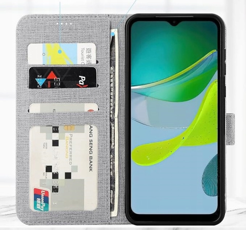 Etui z klapką do Motorola Moto E13 2023 Case Pokrowiec Ochronny - Szary