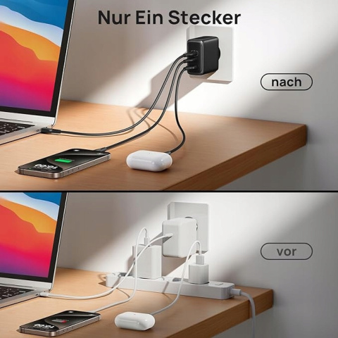 Kompaktowa ładowarka 3-portowa 100W USB C INIU Kompaktowa ładowarka 3-portowa 100W USB C INIU