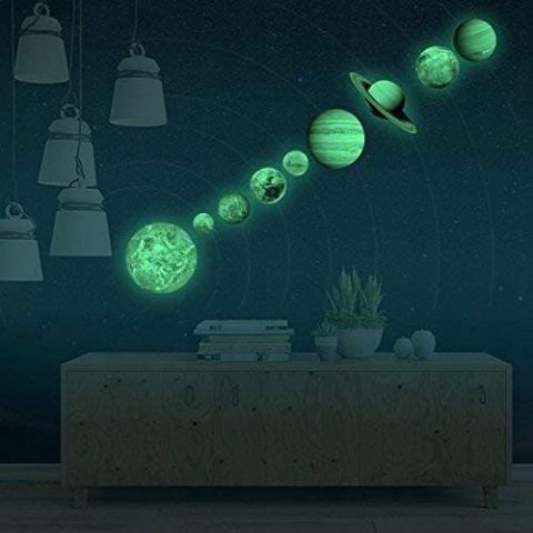 Naklejki Ścienne Fluorescencyjne Układ Słoneczny Planety Kosmos