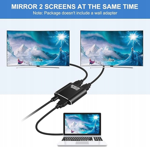 Rozdzielacz HDMI 1 in 2 out HDMI - 4K 2-drożny, idealny do gier