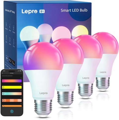 4 x Lepro żarówki LED Alexa, inteligentna żarówka AI, E27 sterowanie głosem