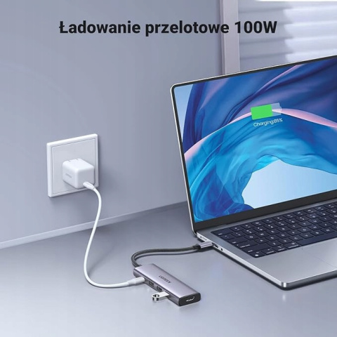 WIELOFUNKCYJNY HUB 5W1 USB-C HDMI USB-A 100W UGREEN