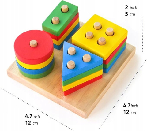 Zabawka Edukacyjna dla dzieci Rozwojowa Drewniany Sortownik Kształtów
