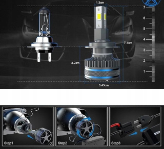 Żarówki LED H7 18000lm 6000K 100W wysokiej mocy reflektory samochodowe