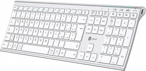 Bezprzewodowa Klawiatura iClever z 3 kanałami Bluetooth Niski Profil QWERTY