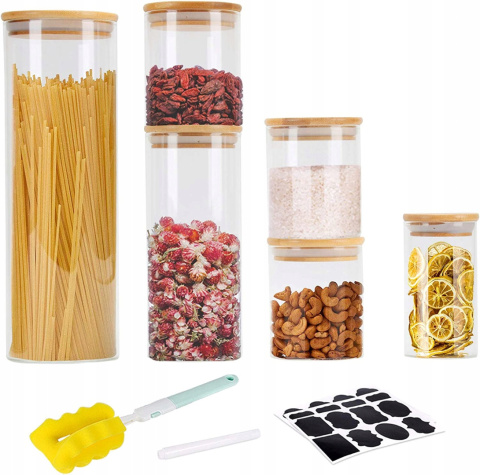 ComSaf 550 ml/800 ml/1100 ml/2100 ml, z pokrywkami, zestaw 6 sztuk,