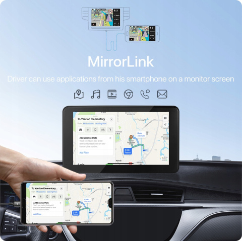 Multimedia MT-T86 IPS FullHD Carplay Android Auto monitor kamery cofania