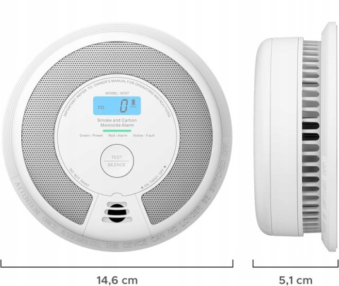 Czujnik dymu X-Sense SC07 z alarmem dźwiękowym Wysoka czułość