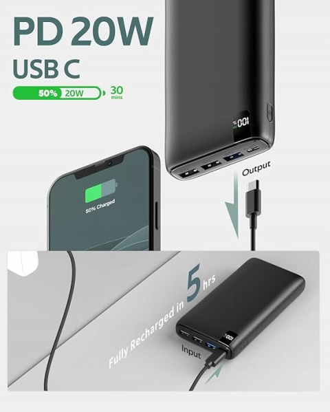 Powerbank a addtop 26800 mAh czarny