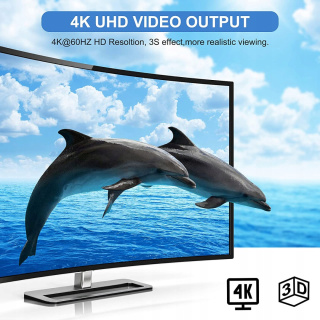 Rozdzielacz HDMI 1 in 2 out HDMI - 4K 2-drożny, idealny do gier