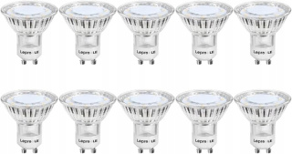 10x Żarówka LED Lepro GU10 250lm 3W Ciepła Biel 2700K Energooszczędna