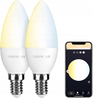 2x Inteligentna Żarówka SMART LED Lepro 4,5W E14 Ciepła i Zimna Biel