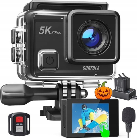 Kamera Sportowa 5K/30FPS 24MP Wodoodporna kamerka 40M PC WiFi + pilot