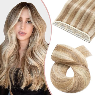 Przedłużane Włosy na clip-in 100 Pasemek Złoty Jasny Blond 40cm 50g